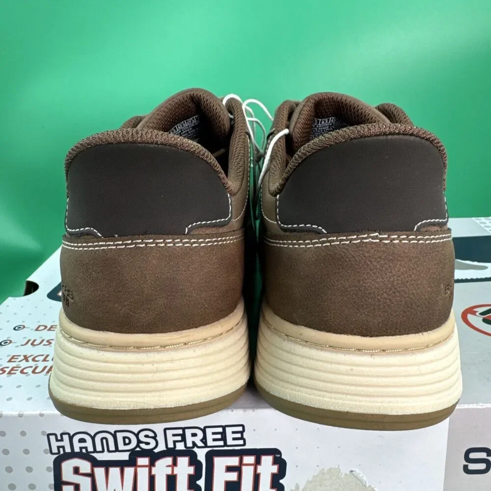 Skechers Hands Free Swift Fit Men’s 9.5 Brown Waterproof Casual Lace Sneakers